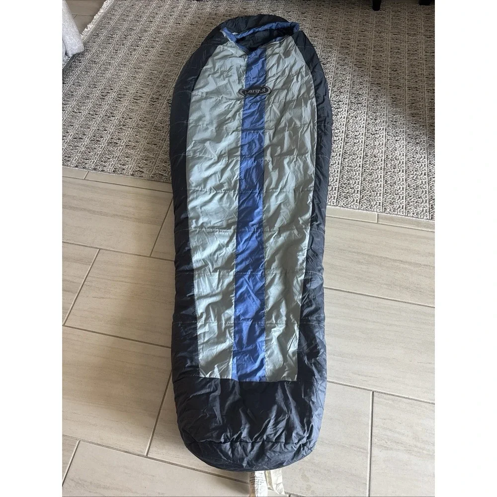 Marmot TRESTLES 15 15F/-9C  Mummy Sleeping Bag Hiking Camping EUC Navy